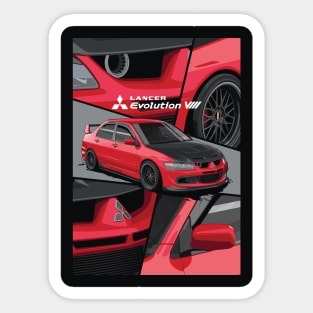 RED BLACK LANCER EVO III Sticker